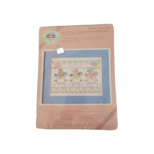 Dimensions Baby Birth Record Cross Stitch Kit Rocking Horse New VTG